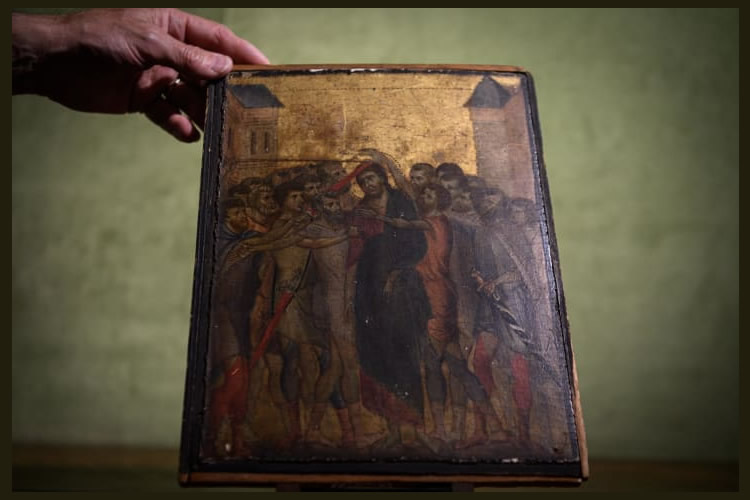 13世纪意大利画家契马布埃（Cimabue）的画作"Christ Mocked"《嘲弄基督》