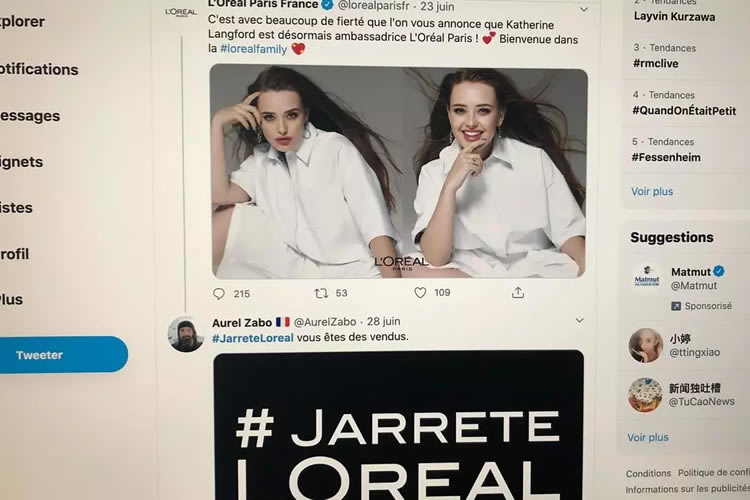 法国欧莱雅推特主页